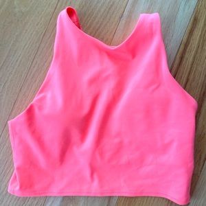 Athleta pink crop top small